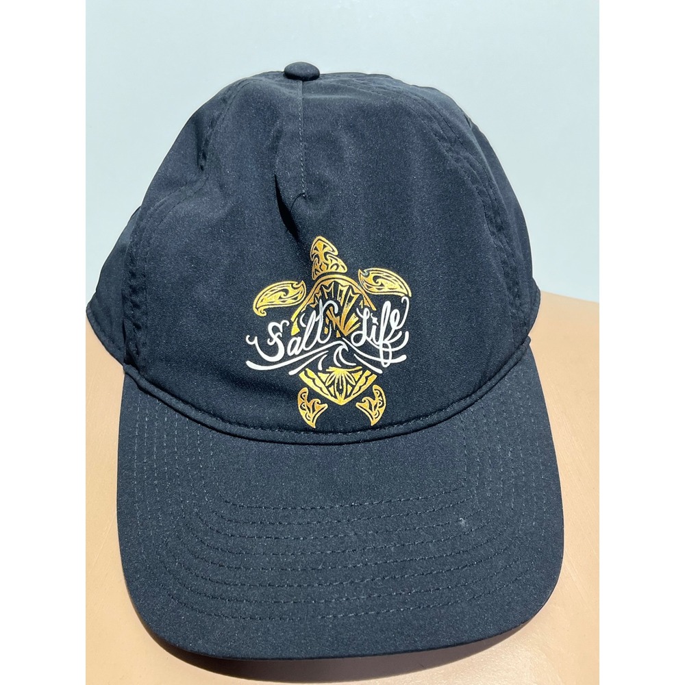 Salt Life Mens Black Sea Turtle Graphic Performance Adjustable Baseball Hat OSFM